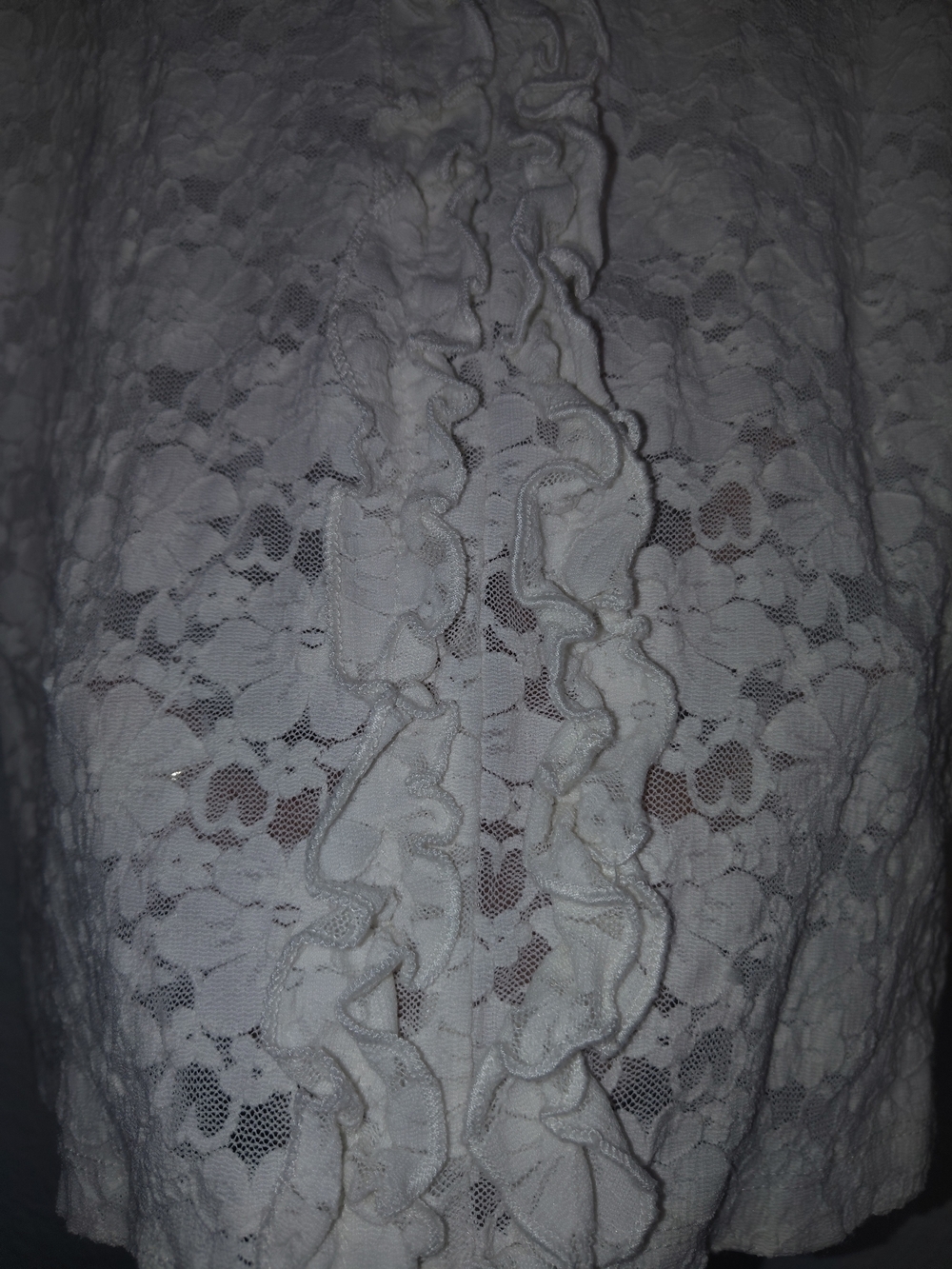 George White Lace Ruffle Front Camisole